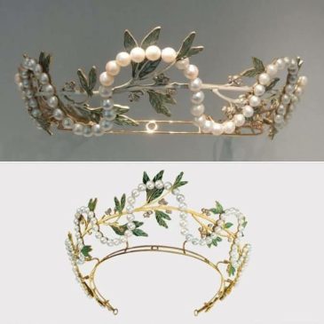 Rene Lalique. Тиара с жемчугом и эмалью, 1903.