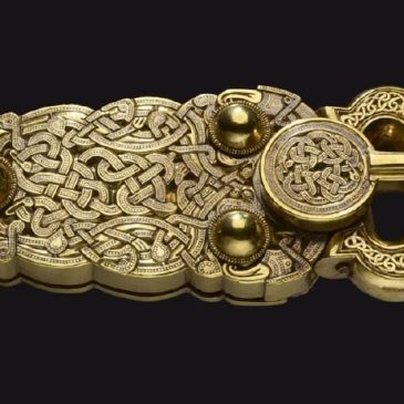 Золотая пряжка для ремня из графства Саффолк, Великобритания, начало VII века.